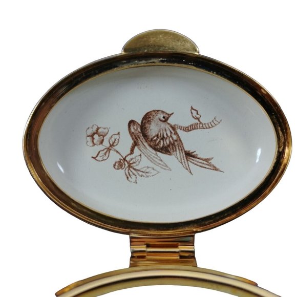 Pill Box Staffordshire Enamels "Old Hall" Collection with Hinged Lid - Picture 8 of 9